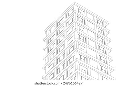 Architectural sketch of a house