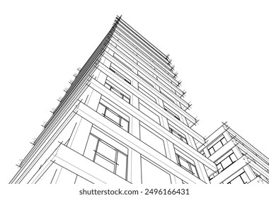 Architectural sketch of a house