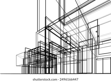 Architektonische Skizze eines Hauses