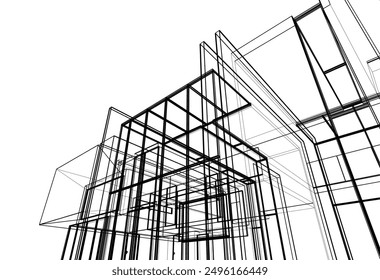 Architectural sketch of a house