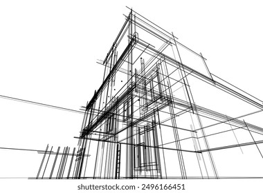 Architectural sketch of a house