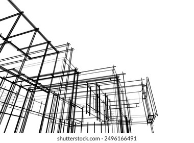 Architectural sketch of a house