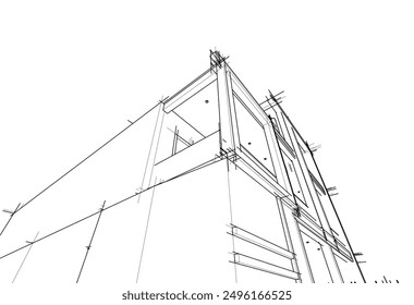 Architectural sketch of a house