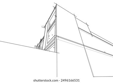 Boceto arquitectónico de una casa