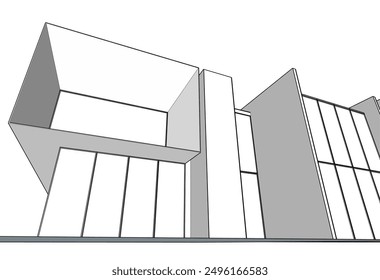 Boceto arquitectónico de una casa