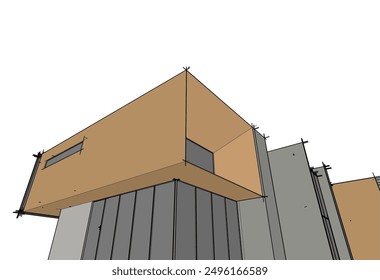 Boceto arquitectónico de una casa