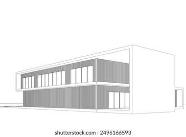 Boceto arquitectónico de una casa