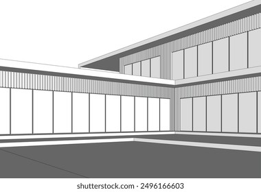 Architectural sketch of a house