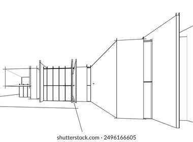 Architectural sketch of a house