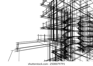 architektonische Skizze eines Hauses