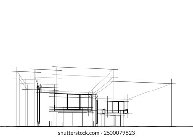 Boceto arquitectónico de una casa