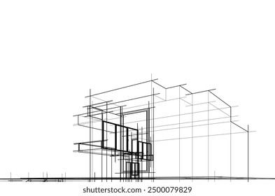 Boceto arquitectónico de una casa