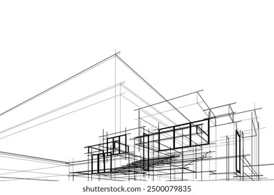 architectural sketch of a house