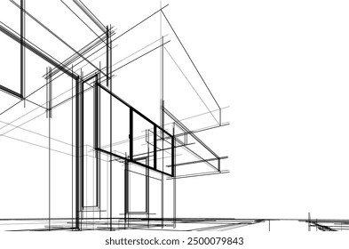 architectural sketch of a house
