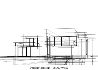 Boceto arquitectónico de una casa