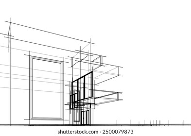 Boceto arquitectónico de una casa