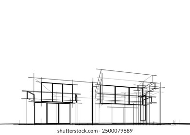 Boceto arquitectónico de una casa