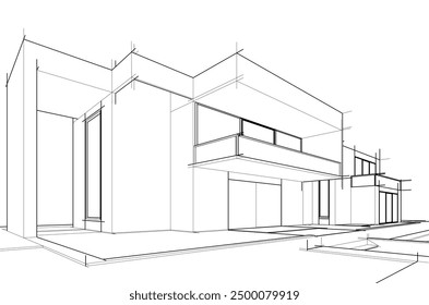 Boceto arquitectónico de una casa