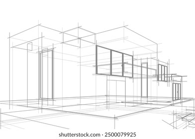 architectural sketch of a house