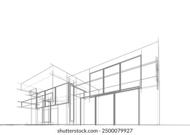 Boceto arquitectónico de una casa