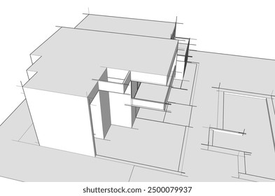 Boceto arquitectónico de una casa
