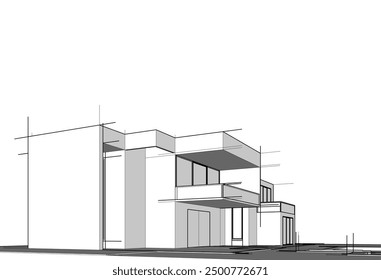Boceto arquitectónico de una casa