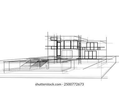 Boceto arquitectónico de una casa