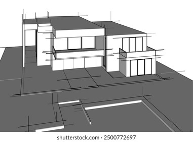Boceto arquitectónico de una casa