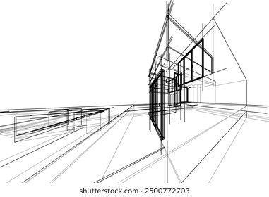 Boceto arquitectónico de una casa