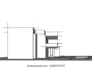 Boceto arquitectónico de una casa