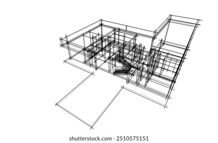 architectural sketch of a house