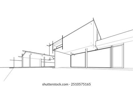 Boceto arquitectónico de una casa