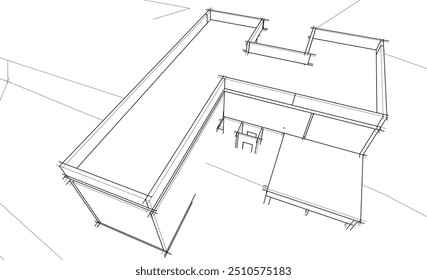 Boceto arquitectónico de una casa