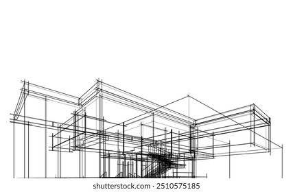 esboço arquitetônico de uma casa