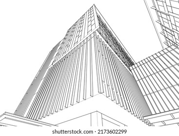 Esbozo arquitectónico del edificio moderno