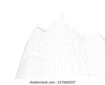 Esbozo arquitectónico del edificio moderno