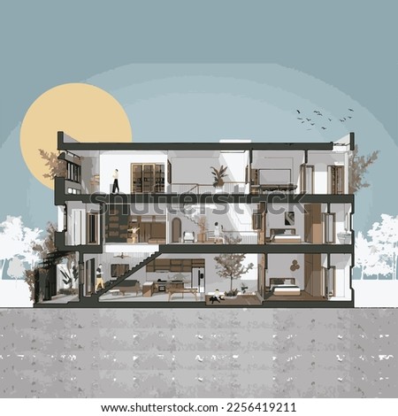 architectural sketch perspective, 3d illustration Gallery of Kaplan Family Pavilion at City of Hope. section house architection