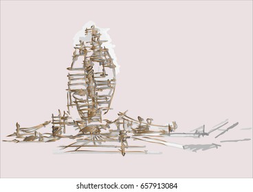architectural sketch public buildings.EPS10