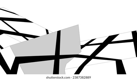 architektonische Skizze, Vektorgrafik 3D