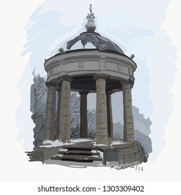 Architectural sketch winter