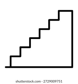 Architektonische Treppe Umriss Vektorsymbol für Innen-und Außendesign