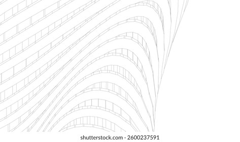 Architectural Structure – Futuristic Geometric Facade in Perspective