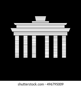 architectural structure in white on a black background