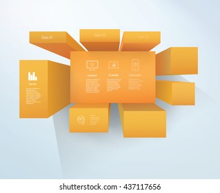 Architectural Style 3D Frame Border Layout Template Vector Design for Your Sections Chart
