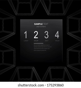 Architectural style dynamic text box composition. Dark edition. 