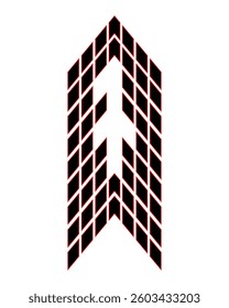 Architectural style number "7". Numeral monogram. Perfect for t-shirts, sports cars, architecture, construction and buildings.