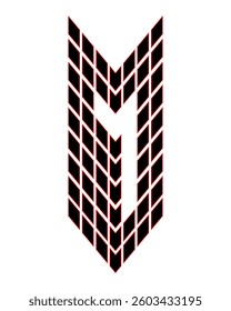 Architectural style number Seven. Numeral monogram. Perfect for t-shirts, sports cars, architecture, construction and buildings.