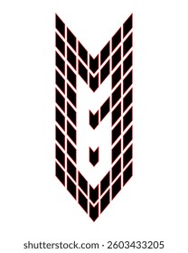 Architectural style number Six. Numeral monogram. Perfect for t-shirts, sports cars, architecture, construction and buildings.