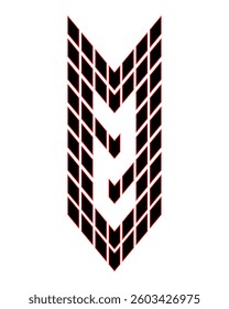 Architectural style number Two. Numeral monogram. Perfect for t-shirts, sports cars, architecture, construction and buildings.