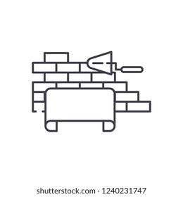 Architectural supervision line icon concept. Architectural supervision vector linear illustration, symbol, sign